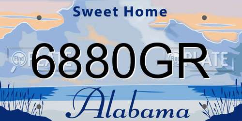 6880GR Alabama License Plate