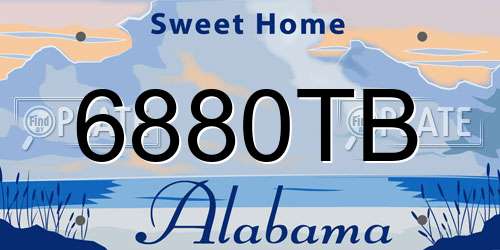 6880TB Alabama License Plate
