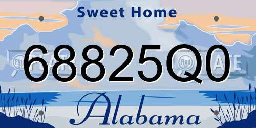 68825Q0 Alabama License Plate