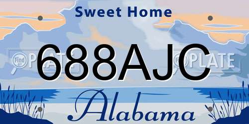 688AJC Alabama License Plate