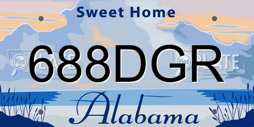 688DGR Alabama License Plate