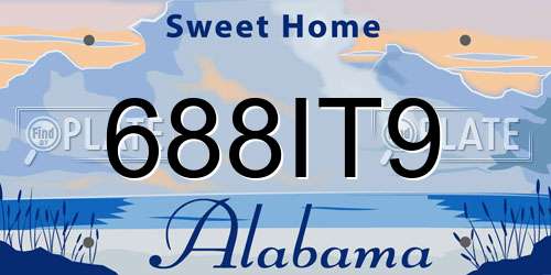688IT9 Alabama License Plate