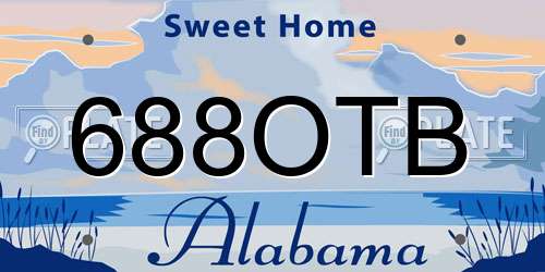 688OTB Alabama License Plate