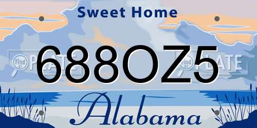 688OZ5 Alabama License Plate