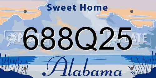 688Q25 Alabama License Plate
