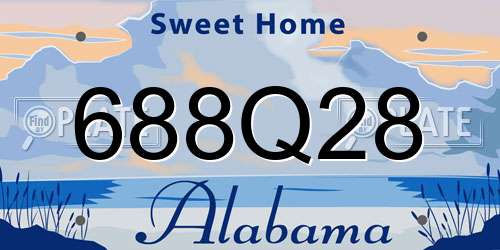 688Q28 Alabama License Plate