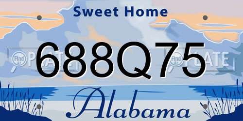 688Q75 Alabama License Plate