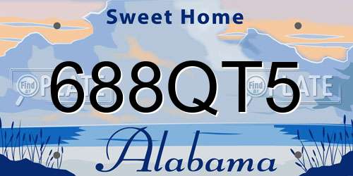 688QT5 Alabama License Plate