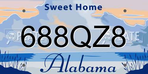 688QZ8 Alabama License Plate