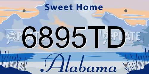 6895TD Alabama License Plate