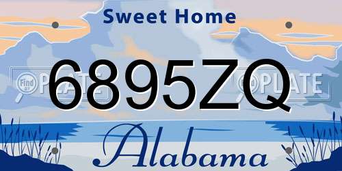 6895ZQ Alabama License Plate