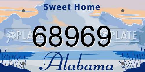 68969 Alabama License Plate