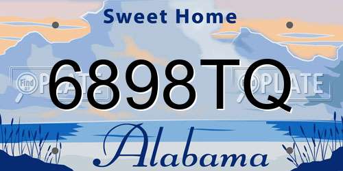 6898TQ Alabama License Plate
