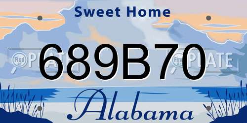 689B70 Alabama License Plate