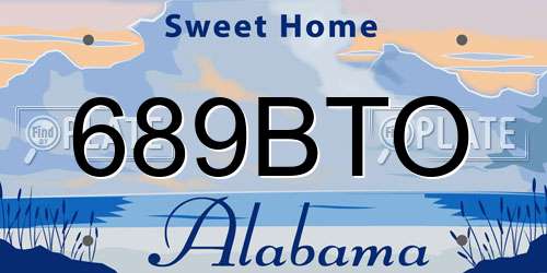 689BTO Alabama License Plate