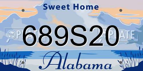689S20 Alabama License Plate