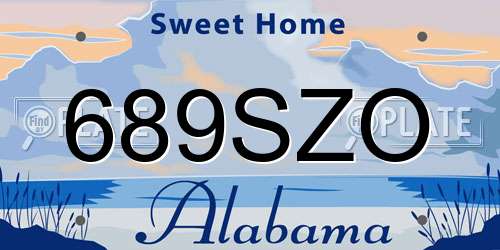 689SZO Alabama License Plate