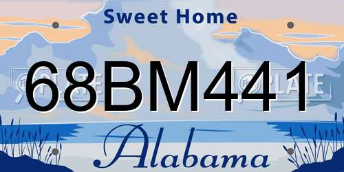 68BM441 Alabama License Plate