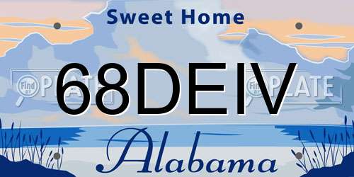 68DEIV Alabama License Plate