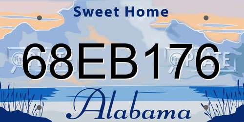 68EB176 Alabama License Plate