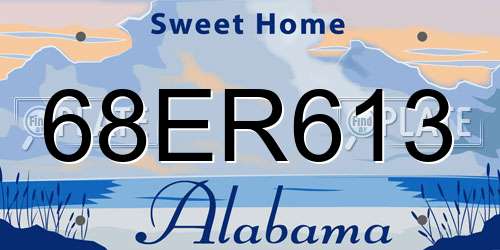 68ER613 Alabama License Plate