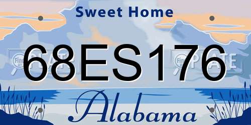 68ES176 Alabama License Plate