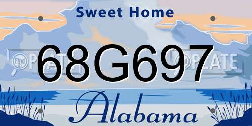 68G697 Alabama License Plate