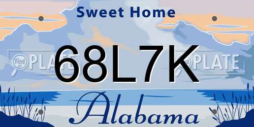 68L7K Alabama License Plate