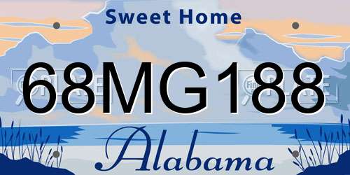 68MG188 Alabama License Plate