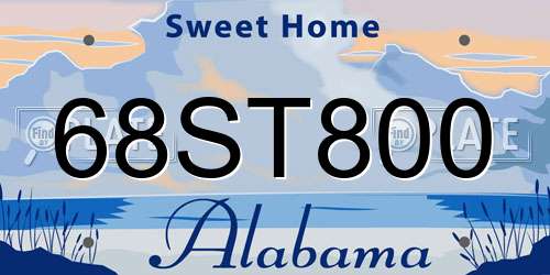 68ST800 Alabama License Plate