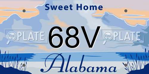 68V Alabama License Plate