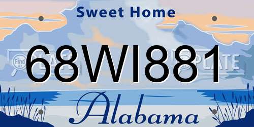 68WI881 Alabama License Plate