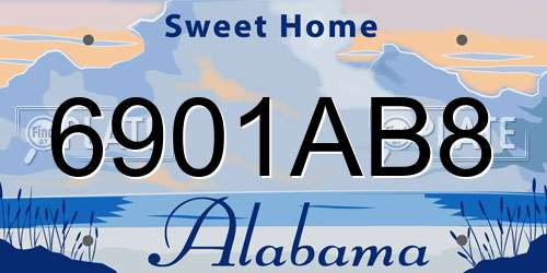 6901AB8 Alabama License Plate