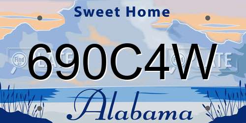 690C4W Alabama License Plate