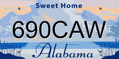 690CAW Alabama License Plate