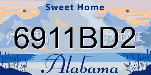 6911BD2 Alabama License Plate