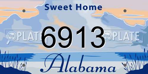 6913 Alabama License Plate