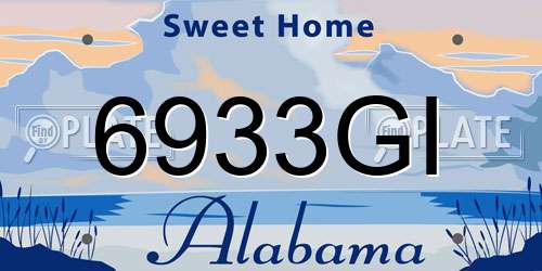 6933GI Alabama License Plate