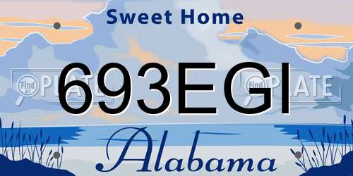 693EGI Alabama License Plate