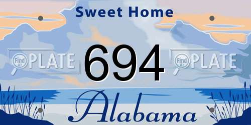 694 Alabama License Plate