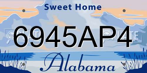 6945AP4 Alabama License Plate
