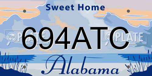 694ATC Alabama License Plate