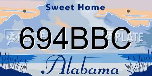694BBC Alabama License Plate