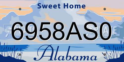 6958AS0 Alabama License Plate