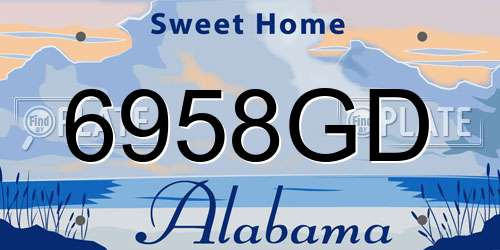 6958GD Alabama License Plate