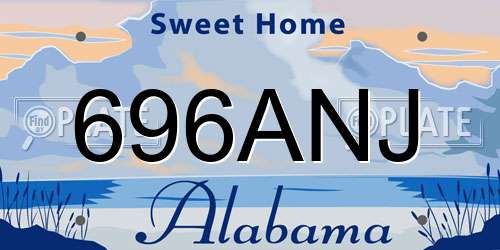 696ANJ Alabama License Plate