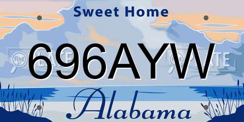 696AYW Alabama License Plate