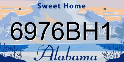6976BH1 Alabama License Plate