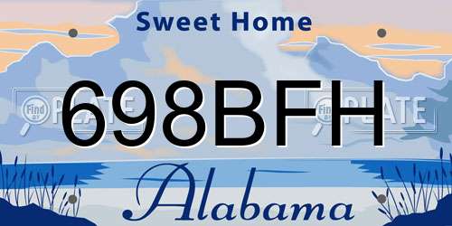 698BFH Alabama License Plate