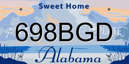 698BGD Alabama License Plate